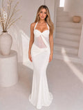 Megan Halter-Neck Hollow-Out Long Dress