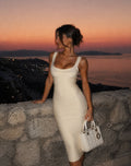 Vanilla Bandage U-Neck Bodycon Midi Dress