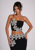 Lily Rhinestone Top and Bodycon Maxi Skirt Set