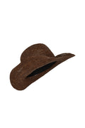Hand-Crocheted Straw Cowboy Hat - Brown