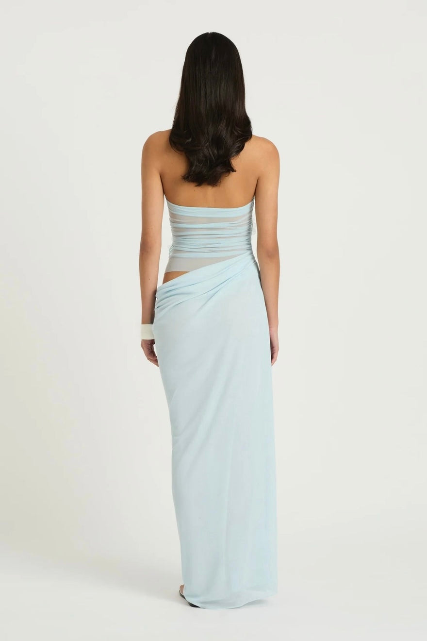 Florence Light Blue Flower Maxi Dress